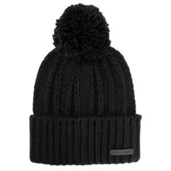 NWOT Rebecca Minkoff Pompom Black Knit Beanie - Picture 5 of 5